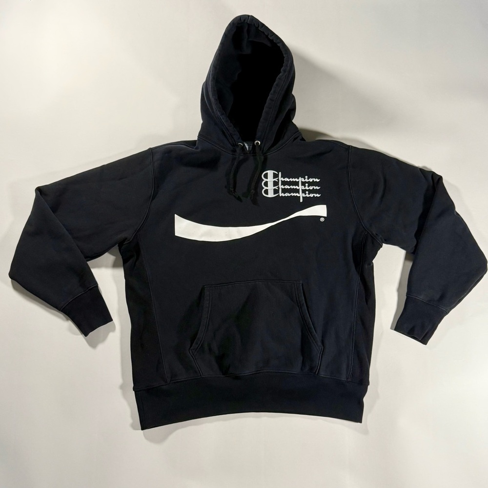 Champion x Coca Cola Black Graphic Hoodie Reverse Weave XL